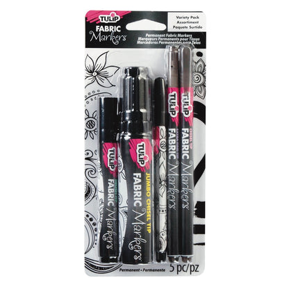 Tulip Fabric Markers 5pce Variety of Blacks