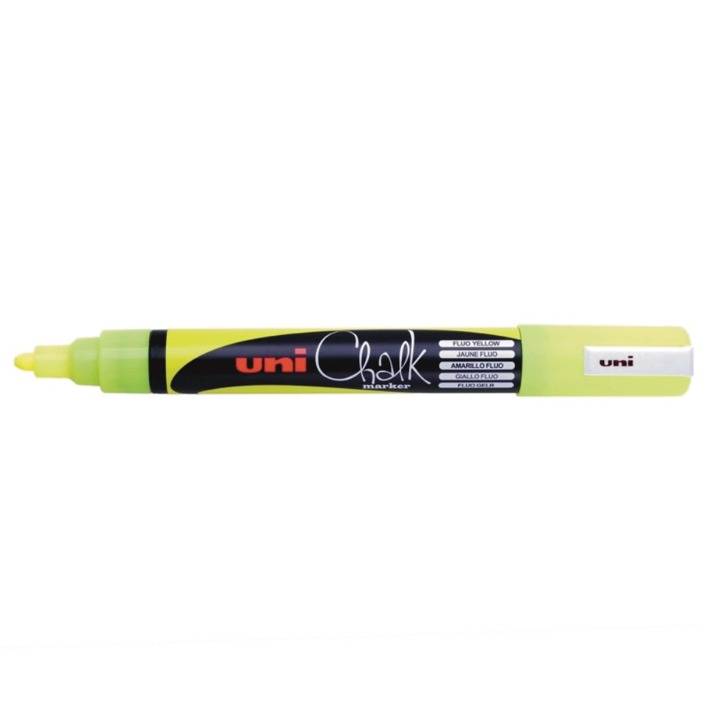 UNI CHALK MARKER Bullet 1.8 to 2.5mm FLUORO YELLOW