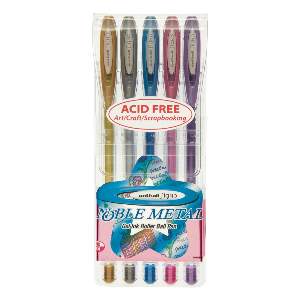 Uni-ball Noble Metallic Gel Pen 0.8mm Set of 5