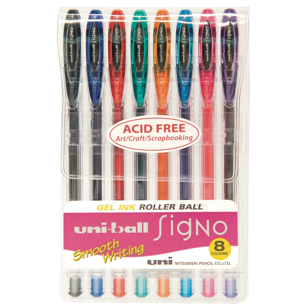 Uni-ball Signo Rollerball Gel Pen Set of 8 - Uni-ball