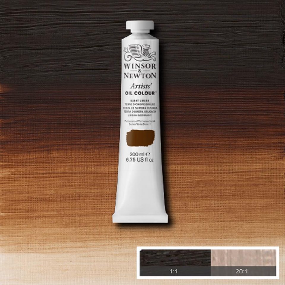 Winsor and Newton Artists Oil Colour 200ml S1 Burnt Umber