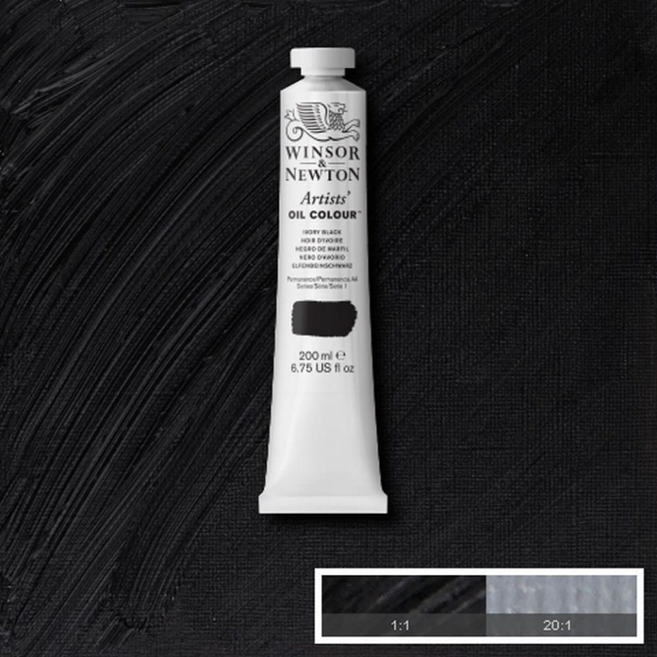 Winsor and Newton Artists Oil Colour 200ml S1 Ivory Black