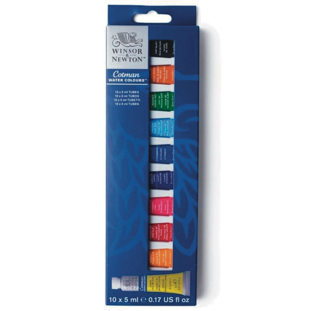 Winsor and Newton COTMAN Watercolour Set of 10 x 5ml