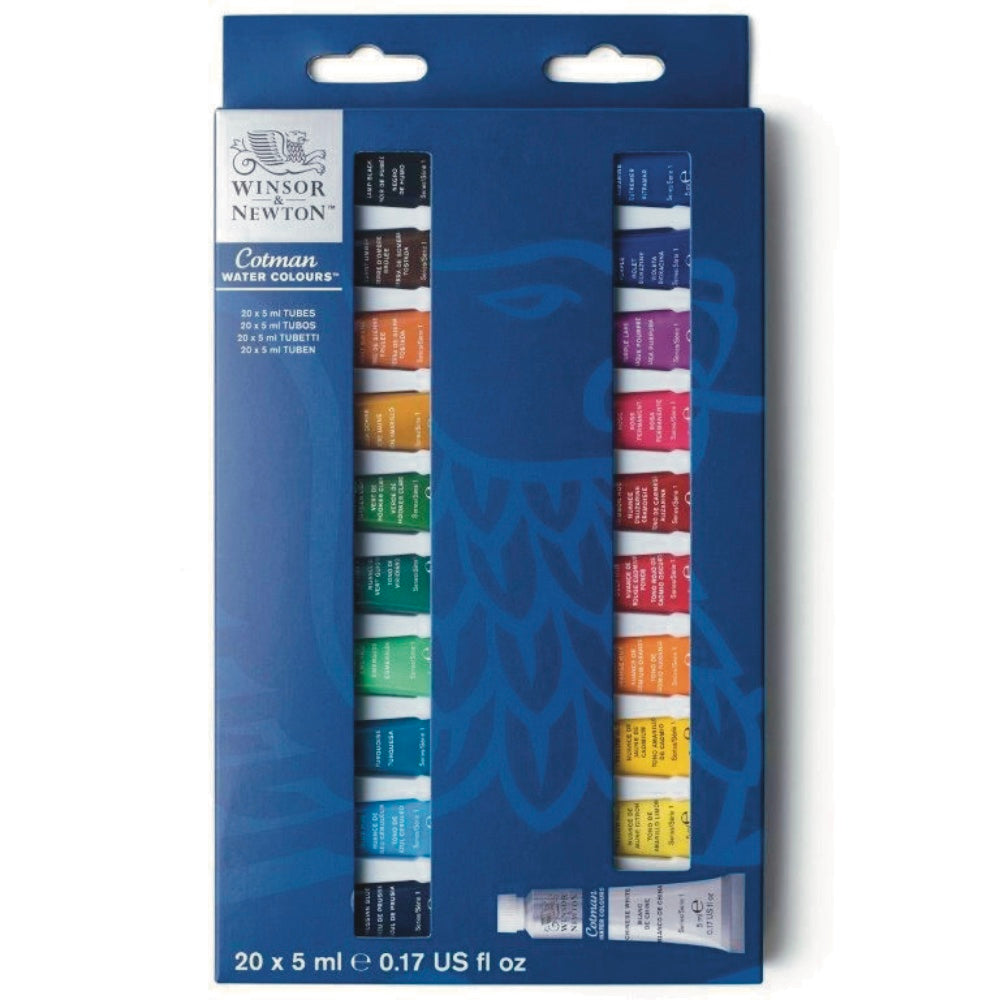 Winsor and Newton COTMAN Watercolour Set of 20 x 5ml