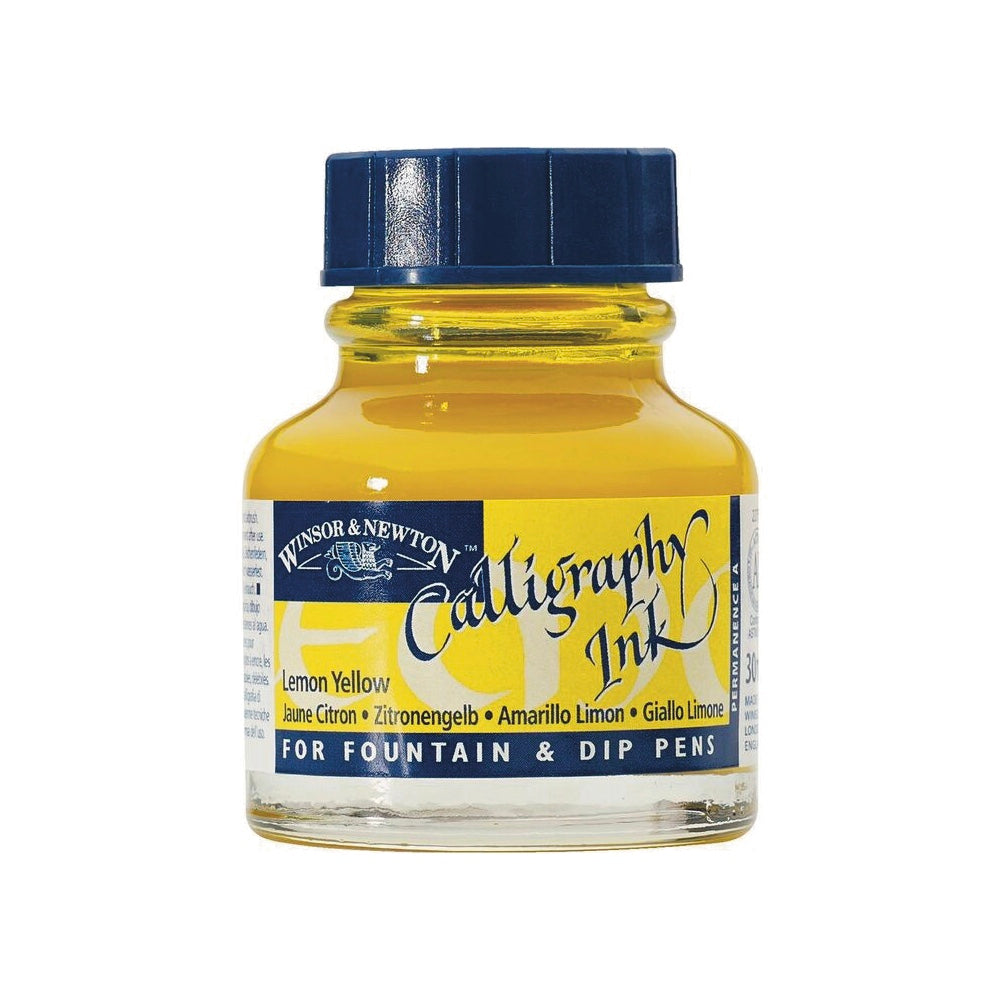 Winsor and Newton Calligraphy Ink 30ml Lemon Yellow 345