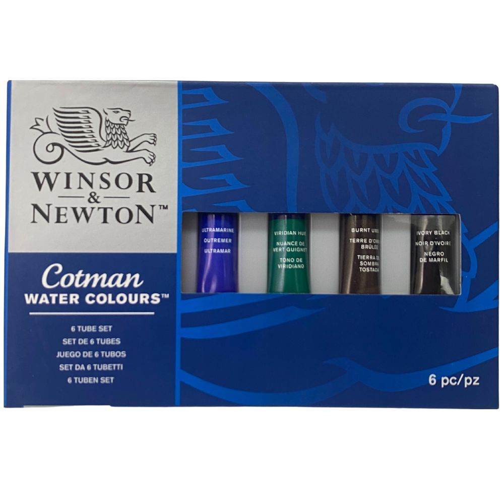 Winsor and Newton Cotman Watercolour 6 x 8ml Tube Set