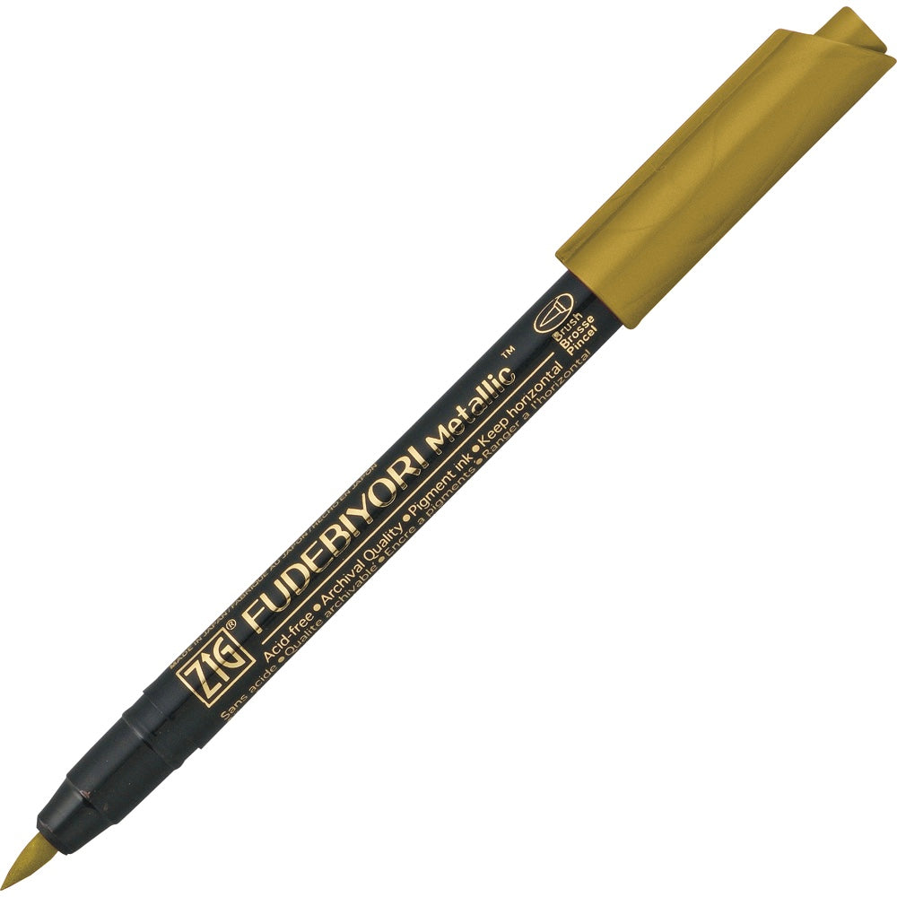 ZIG Fudebiyori Metallic Brush Pen - Gold