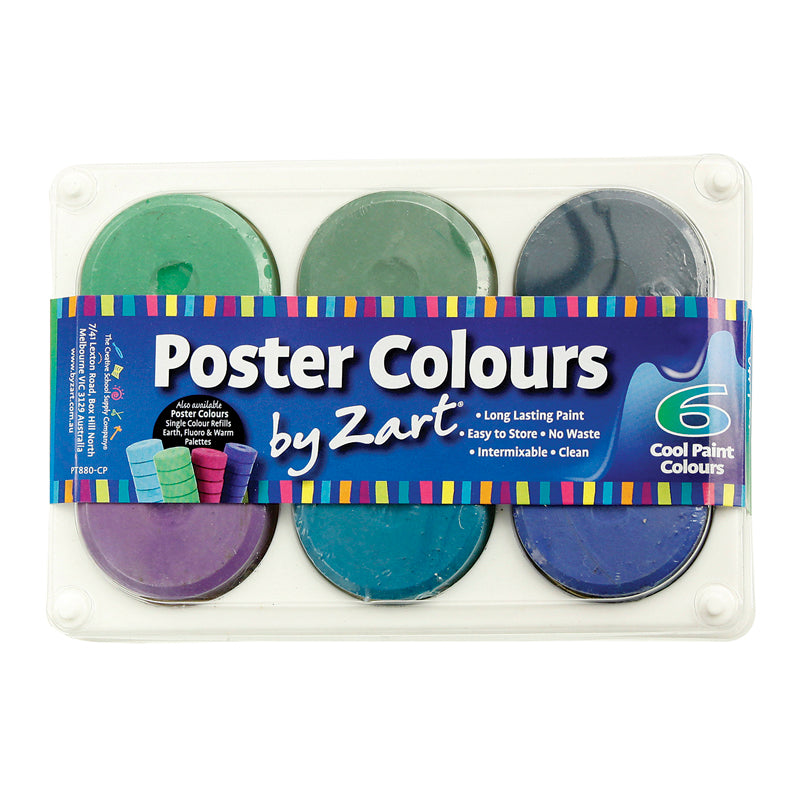 Zart Poster Colours Palette of 6 Cool