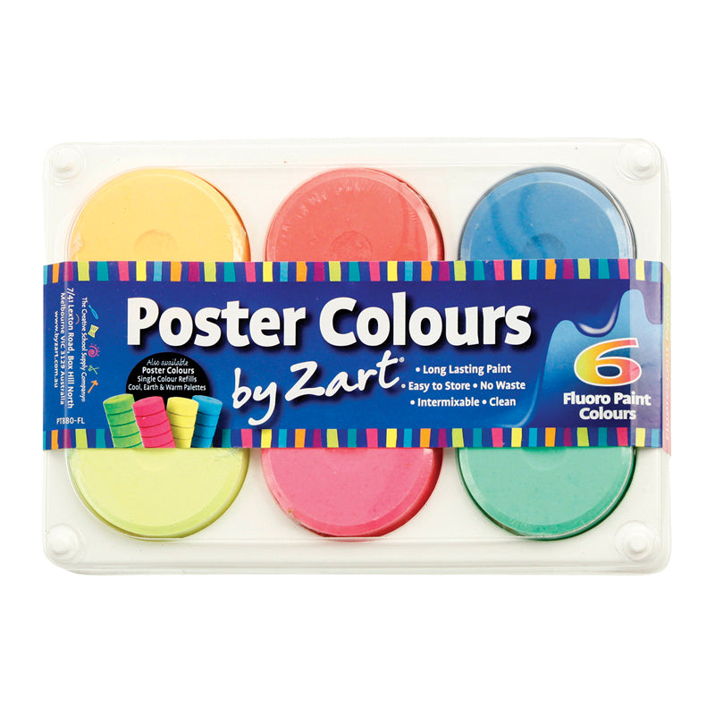 Zart Poster Colours Palette of 6 Fluoro