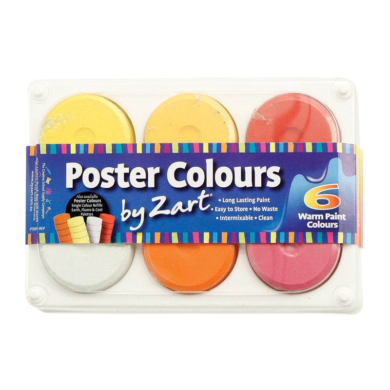 Zart Poster Colours Palette of 6 Warm