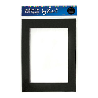 Zart Pre Cut Cardboard Mounts Pkt of 10 A5 Black and White