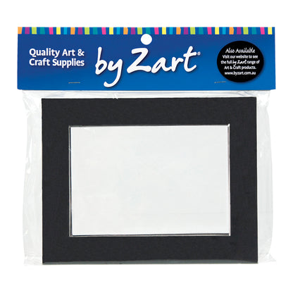 Zart Pre Cut Cardboard Mounts Pkt of 10 A6 Black and White