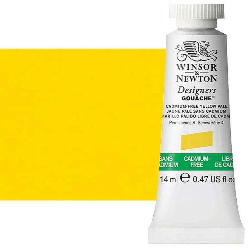 Winsor and Newton Designers Gouache 14ml S4 Cadmium Free Yellow Pale