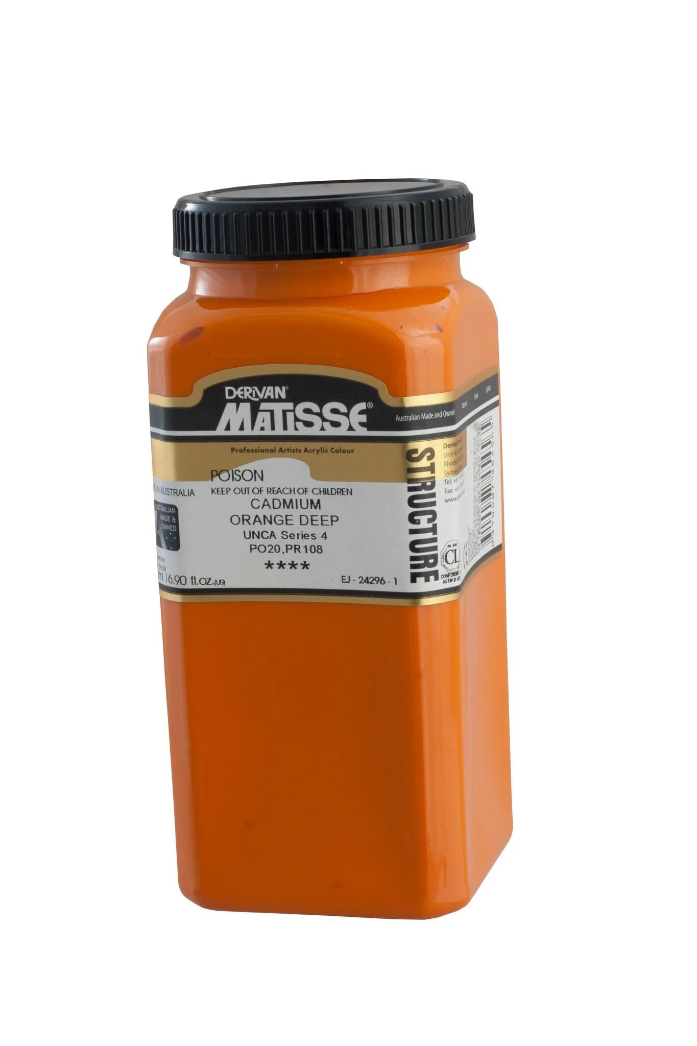 MATISSE STRUCTURE ACRYLIC 500ml S4 CADMIUM ORANGE DEEP