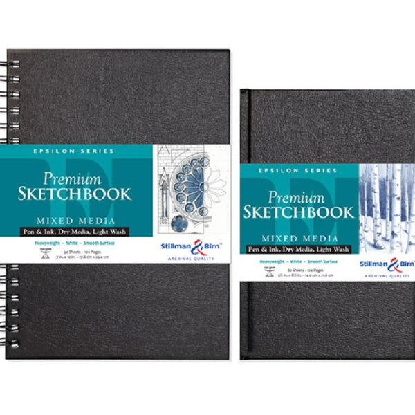 Stillman & Birn Nova Series Trio Softcover Sketchbook, 7.5 x 7.5, 150 GSM  (Heavyweight), Beige, Grey & Black Paper, Medium Grain Surface